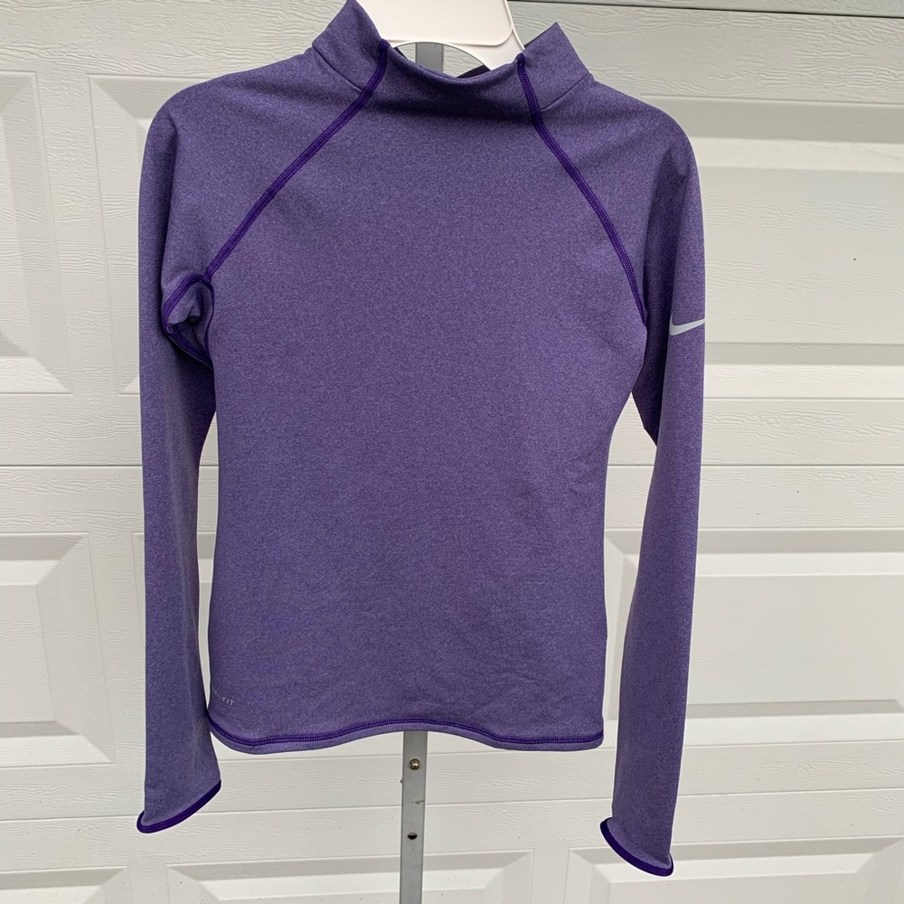 Nike long sleeve purple shirt with thumb holes